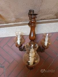 Lampadario a 3 luci vintage