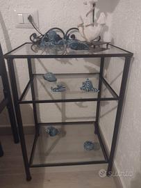 COMODINI IN FERRO BATTUTO E CRISTALLO