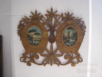 Cornice o portafoto con dipinti a olio su rame