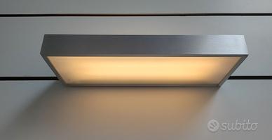 LAMPADA DA PARETE  NEON ALLUMINIO E VETRO SATINATO