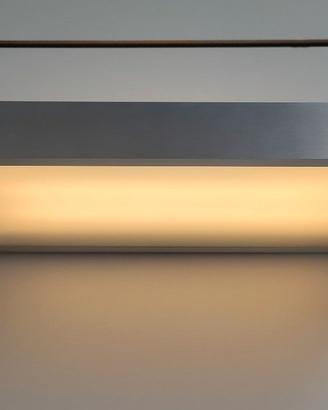 LAMPADA DA PARETE  NEON ALLUMINIO E VETRO SATINATO