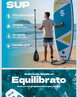 🏄♂️ Tavola SUP Nuova 335x83x15 cm (Lab Assiate)