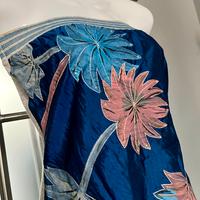 Abito donna floreale blu con paillette tg 40 Loops