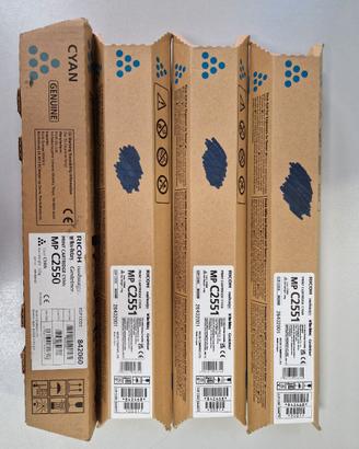 Lotto 4 Toner Originali Ciano Ricoh MP C2551/C2550