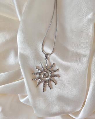 collana sole argentato 