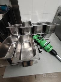 12 vaschette gelato inox da 3 l +frullatore a imm