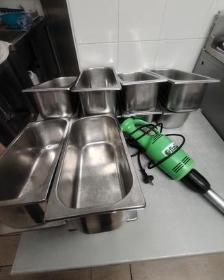 12 vaschette gelato inox da 3 l +frullatore a imm