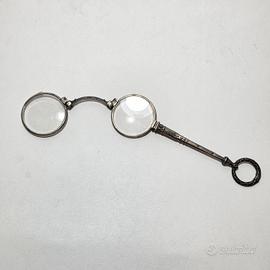 Occhiali da vista lorgnette del 800 manico argent0