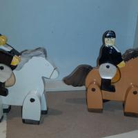 coppia con cavalli terracotta 