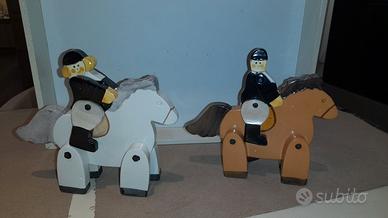 coppia con cavalli terracotta 