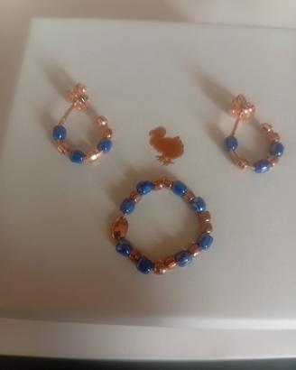 Orecchini e Anello in oro rosa Dodo
