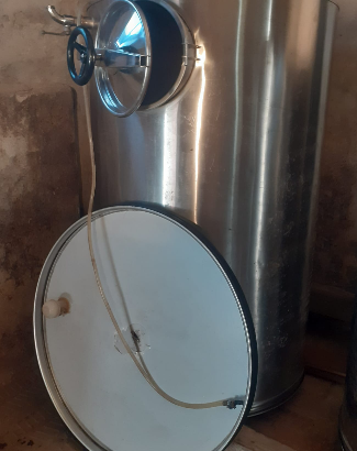 Botte in acciaio da 1000l con camera d'aria