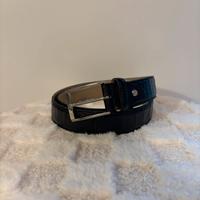 Cintura Baldinini in pelle d’anguilla nera 100 cm