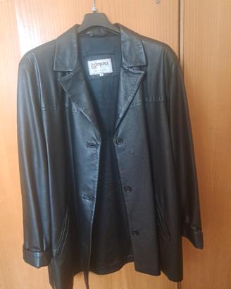 giacca in pelle nera