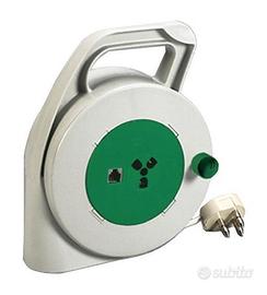 Cavo telefonico 15mt tripolare con avvolgicavo