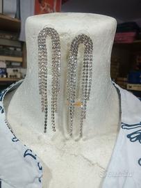 orecchini donna pendenti brillantinati 