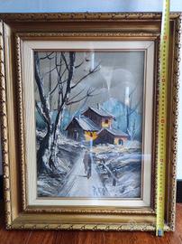 quadro con paesaggio montano