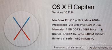 SCHEDA MADRE MacBook Pro A1286 2009 2.8 MB986LL/A
