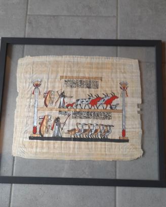 QUADRO INCORNICIATO CON PAPIRO EGIZIANO