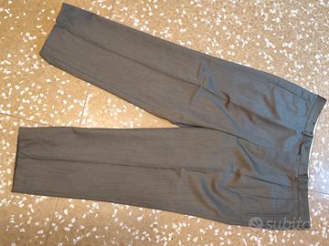 pantaloni sartoriale fresco lana verde scuro