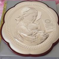 Quadro in argento. Madonna con bambino 