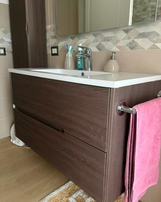 Mobile Bagno Sospeso con Lavabo e Colonna Abbinata