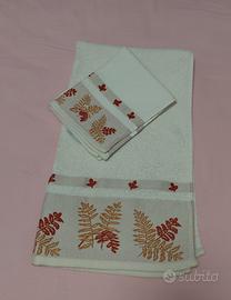 set asciugamani 100% Cotone