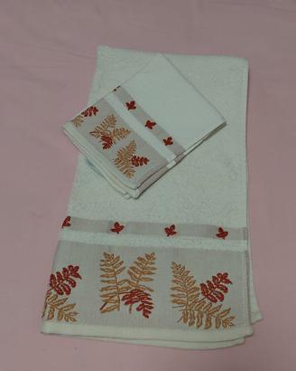 set asciugamani 100% Cotone