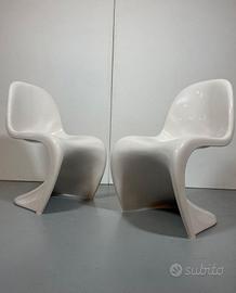 VITRA 2 VERNER Panton S  Resina  bianco lucido