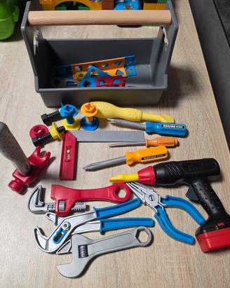 Cassetta attrezzi giocattolo bambino set completo