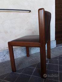 Sei sedie legno e pelle