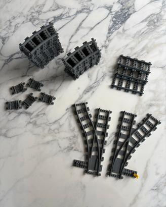 Lotto binari LEGO 29 curve + 2 scambi + 3 dritti