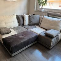 Divano Dondi Salotti tessuto e camoscio