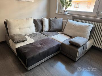 Divano Dondi Salotti tessuto e camoscio