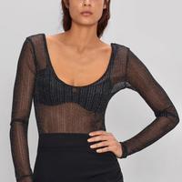 ZARA body donna tg S nero stile Gabbana