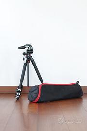 MANFROTTO - treppiede con testa a 3 vie e custodia