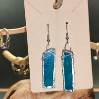 Orecchini pendenti blu e argento