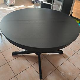 Tavolo rotondo allungabile nero (110 - 155,5 cm)