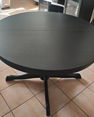 Tavolo rotondo allungabile nero (110 - 155,5 cm)