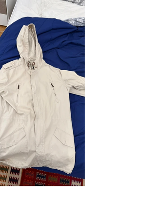 Parka leggero Solid beige con cappuccio - Taglia L
