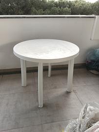 Tavolo bianco rotondo 80x80 da giardino 
