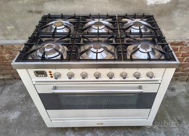 Cucina GAS ILVE Inox 6 Fuochi Maxi Forno 90 Prof