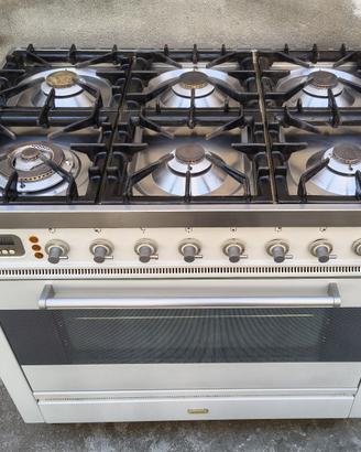Cucina GAS ILVE Inox 6 Fuochi Maxi Forno 90 Prof