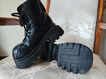 Anfibi neri platform chunky – Taglia 40 – Usati 1 