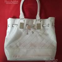 Borsa donna a secchiello bianca