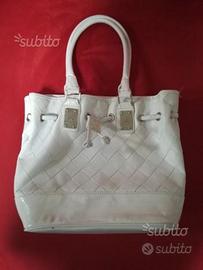 Borsa donna a secchiello bianca