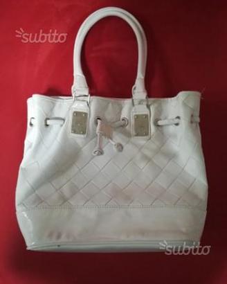 Borsa donna a secchiello bianca