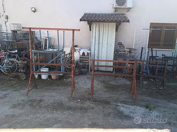 coppia di cavalletti regolabili in metallo