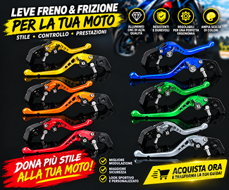 Coppia di Leve Freno Frizione Regolabili per Moto