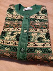 Golfino donna con bottoni verde